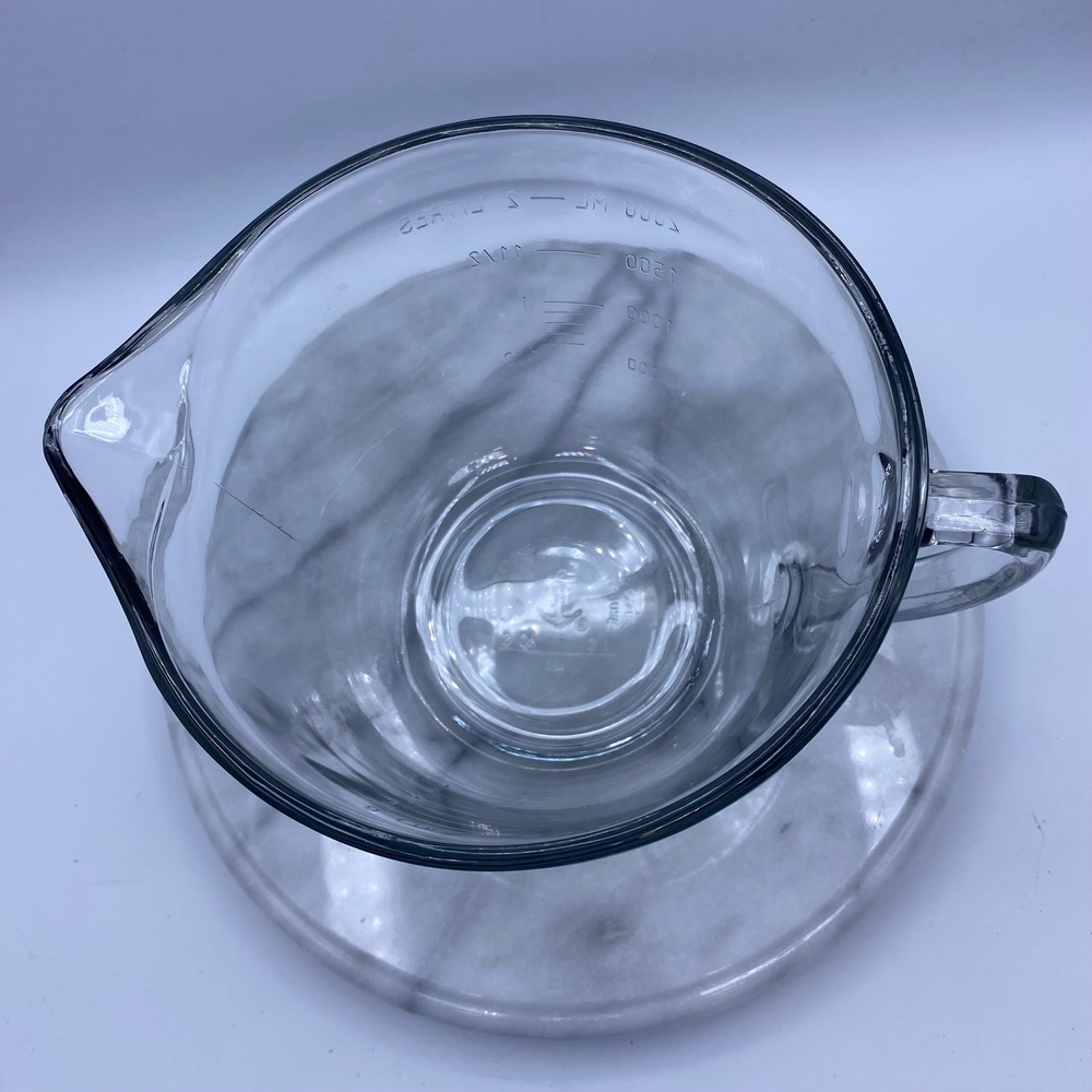 Anchor Hocking 2 Quart Glass Batter Bowl with Teal Silicone Lid Clear 8 Cup 2L - Picture 10 of 10
